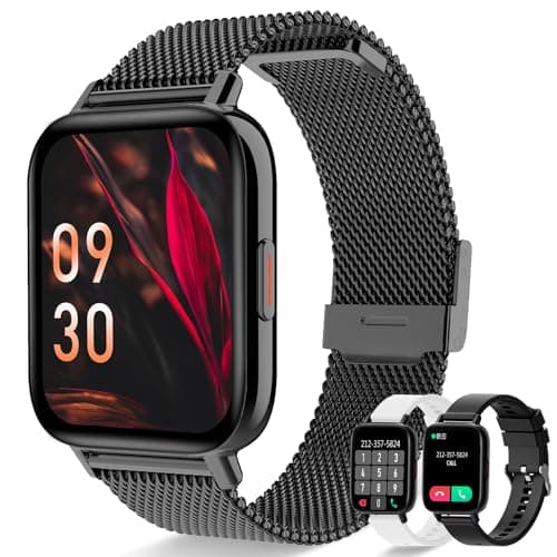 Image of Smart Watch for Women(Answer/Make Call) 1.7" Touch Screen Fitness Tracker with Step Calorie Digital Watch for iOS&Android Waterproof Smartwatch Heart Rate Sleep Blood Oxygen Monitor with 3 Straps