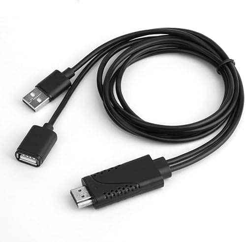 Image of DUOBAGMA 3 in 1 USB Female to HDMI Male HDTV Adapter, 1080P HD USB to HDMI Digital AV Adapter Cable for iOS Android Devices