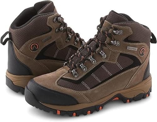 Image of Nevados Trail Mens Gents Waterproof Genuine Leather Lightweight Breathable Lace Up Memory Foam Hiking Outdoor Trekking Ankle Boots (BROWN, UK Footwear Size System, Adult, Men, Numeric, Medium, 11)