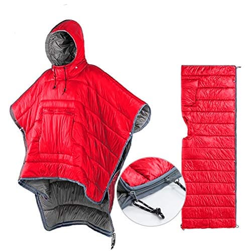 Image of Sleeping Bag Cloak Winter Camping Poncho Wearable hooded Blanket Lazy Quilt Lounge Blanket Warm Jacket for Men Women
