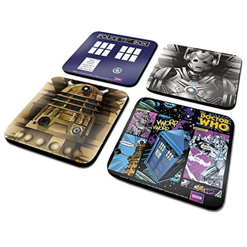 Image of Doctor Who CSP0009 Tardis/Cyberman/Dalek/Comic Coaster Set (Pack of 4)