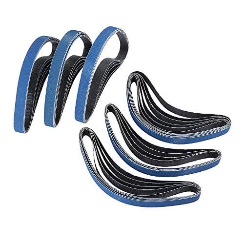 Image of ExcInter 10PCS P60 10mm x 330mm Zirconium Abrasive Sanding Belts Air Belt Sander Aluminium Oxide for Welding Grinding