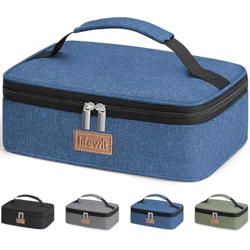 Image of Lifewit Insulated Lunch Bag for Men Women, Thermal Lunch Box Adults, Small Cool Bag Lunch Pail, Waterproof Reusable Cooler with Soft Handle for Work Picnic, Dark Blue, 4L