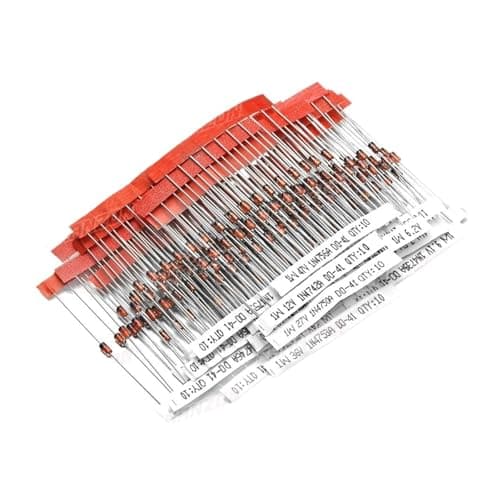 Image of 30 Values 1W Zener Diode Assorted Kit 3V 3 6V 5.1V 7.5V 10V 12V 13V 15V 16V 18V 20V 22V 24V 30V 33V 47V Assortment Set(100pcs 1N4734A 5.6V)