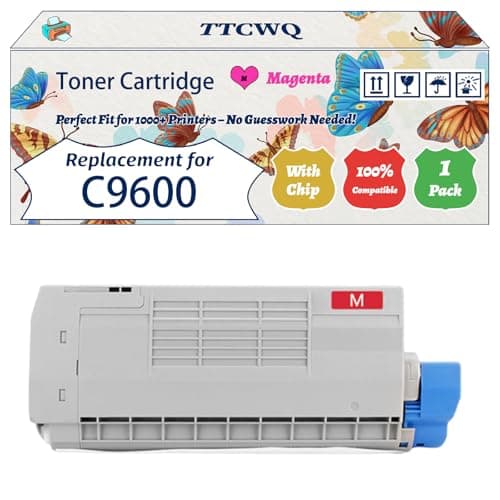 Image of Compatible for Okidata OKI C9600 Toner Cartridge Work for Okidata OKI C9600 C9650 C9800 C9850 C9850 Printers, with Chip, High Yield 15000 Pages, High-Definition Printing (1 Pack Magenta)