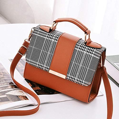 Image of Summer Fashion Women Bag Leather Handbags PU Shoulder Bags Small Flap Crossbody Bags for Women Messenger Bags,Orange,20x15x6cm