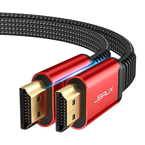 Image of JSAUX 4K HDMI Cable 5M, Flat HDMI 2.0 Cable Ultra High Speed 18Gbps Thin Lead Support 3D, UHD 4K@60Hz, 2160P, HD 1080P Video, Ethernet Compatible with Fire TV, HDTV, Apple TV, PlayStation PS4/3 -Red