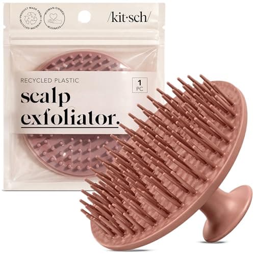 Image of Kitsch Scalp Massager for Hair Care - Scalp Scrubber, Shampoo Brush & Exfoliator for Scalps- Hair Scrubber for Relaxing Bath - Terracotta