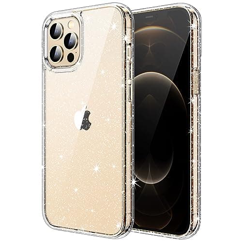 Image of JETech Glitter Case for iPhone 12 Pro Max, 6.7-Inch, Bling Sparkle Shockproof Phone Bumper Cover, Cute Sparkly for Women and Girls (Clear)