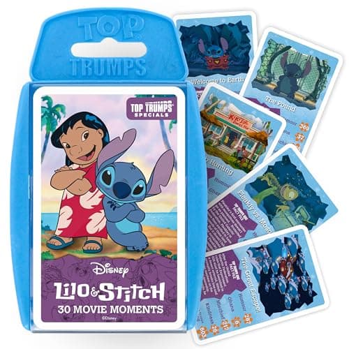 Image of Top Trumps Specials Disney’s Lilo and Stitch 30 Movie Moments Card Game, Play with scenes featuring Lilo, Stitch, Jumba, Pleakley and Scrump, Educational gift for ages 8 plus
