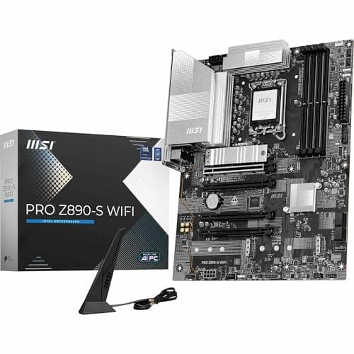 Image of MSI PRO Z890-S WIFI Motherboard, ATX - Supports Intel Core Ultra Processors (Series 2), LGA 1851 - DDR5 Memory Boost (8600+ MT/s OC), PCIe 5.0 x16 & 4.0 x16, M.2 Gen5, Wi-Fi 7, 2.5G LAN