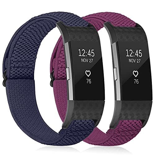 Image of TumpCez Elastic Strap Only Compatible with Fitbit Charge 2 Strap,Adjustable Stretchy Nylon Sports Replacement Band for Men Women