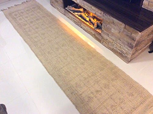 Image of Cotton-trader Eco Friendly Hand woven 100% Natural Undyed Jute Authentic Tribal Ethnic Design Rugs Hall Runner (75x135cm - (2'6x4'6))