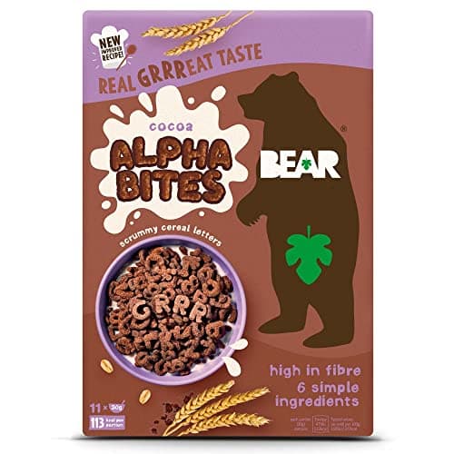Image of BEAR Alphabites Cocoa Cereal for Kids - High Fibre - Healthy - 350 g (Pack of 4)