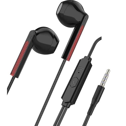 Image of NoveltyThunder Earphones for Samsung Galaxy A15 / A05s / A25 / A14 / A13 / A12 / A72 / A70 / A71 / A21s / A21 / A10 / A20e A20 Headphones Headset with Microphone with In-Line Remote Control (Black)