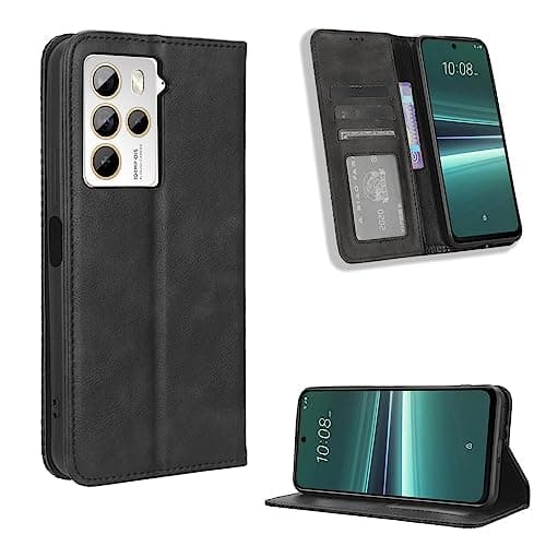 Image of HTC U23/U23 Pro Case [Wallet Case] [Kickstand] [Card Slots] [Magnetic Flip Cover] Compatible with HTC U23/U23 Pro Smartphone(Black)