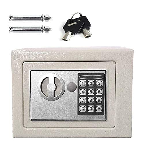 Image of Electronic Password Security Safe Money Cash Deposit Box Office Home Digital Safe Box with Full-digit Keypad, 2 Override Keys and 2 Installing Bolts 4.6L (23x17x17cm, White)