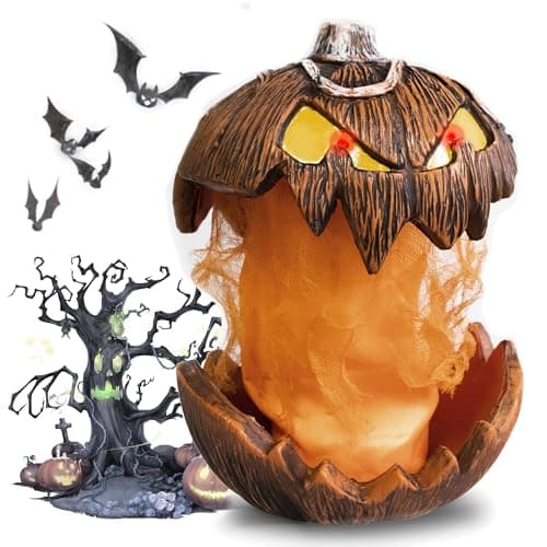 Image of Screaming Pumpkin Head, Jack Talking Pumpkins for Halloween,Lifting Scary Light Up Pumpkins Lights,Screaming Animated Pumpkin Electric Outdoor Decor (plastic)