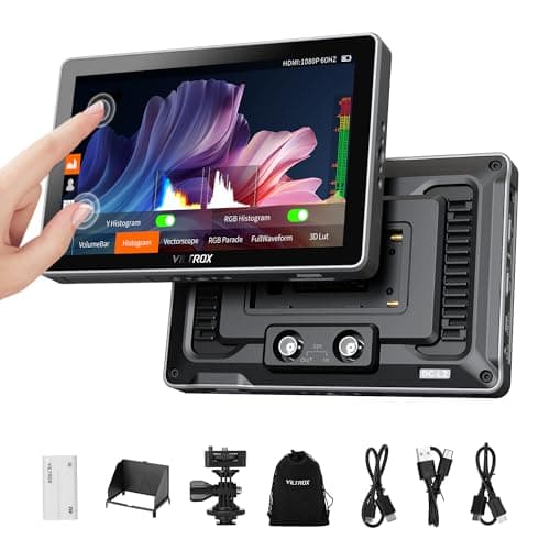 Image of VILTROX DC-L2 7 inch SDI Camera Monitor, 1280x800 IPS HD Touch Screen Camera Field Monitor with 4K HDMI & SDI in/Out, 600 Nit, 3D LUT, Focus Peaking, Video Assist, Full Waveform, F550 Battery
