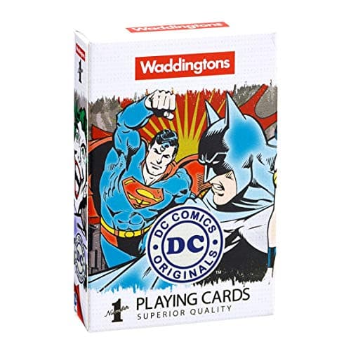 Image of Waddingtons Number 1 DC Comics Retro Playing Card Game, play with your favourite heroes and villains from Batman, Superman, Wonder Woman to the Joker, gifts and toys for boys and girls aged 6 plus