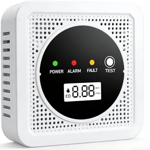 Image of Smoke and Carbon Monoxide Alarm, Dual Sensor Combination Smoke CO Detector with Digital Display & Replaceable Battery, 85dB Loud Alarm for Home Garage Office RV
