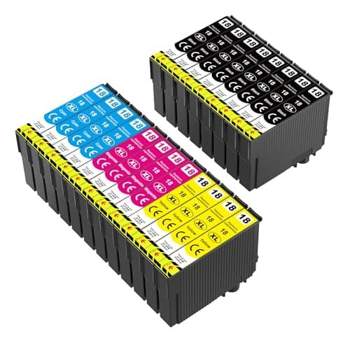 Image of 20 Pack 18XL Ink Cartridges Multipack Compatible for Epson 18 XL for Epson Expression Home XP-322 XP322 XP-305 XP305 XP-312 XP312 XP405 XP-202 XP-215 XP-415 XP-422 XP-405 XP-225 XP-412 XP-425 Printer