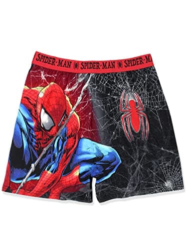 Image of Marvel Avengers Superheroes Men's Boxer Lounge Shorts, Red/Black, XX-Large