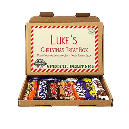 Image of Personalised Christmas Selection Treats Sweets Gift Box Kids Hamper Stocking Children Present (Chocolate Xmas D3)