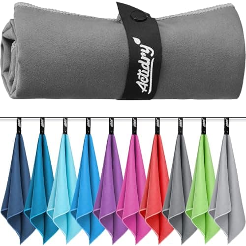 Image of Actidry Microfiber towel - XL/L/M - 10 colors - light, quick-drying, highly absorbent - beach, bath, sauna, shower, pool, swimming towels, large - L 90 x 180 cm - dark gray