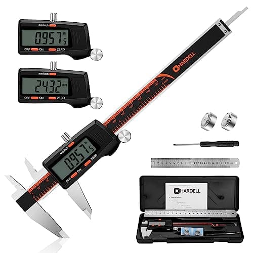 Image of HARDELL Digital Vernier Caliper, 6 Inch Stainless Steel Caliper Measuring Tool with Large LCD Screen, Electronic Vernier Caliper Micrometer (6 inch/150mm)