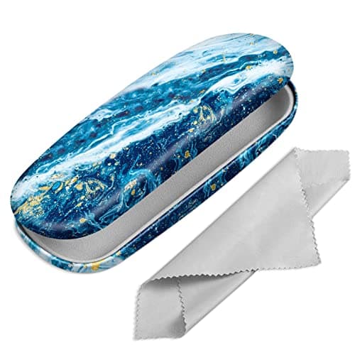 Image of FINTIE Hard Shell Glasses Case for Women Men - Fashion Reading Eyeglasses Case Protective Spectacle Cases with Cleaning Cloth