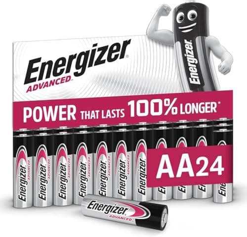 Image of Energizer Advanced - AA Batteries (24 Pack) - Double A Battery 1.5V - Up To 100% Longer Lasting - Ideal for High-Drain Devices - 0% Plastic Packaging - 10 Year Shelf Life [Amazon Exclusive]