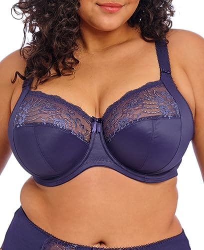 Image of Elomi Women's Morgan Stretch Lace Underwire Banded Bra, Midnight, 36H US