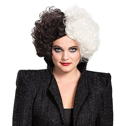 Image of Disguise Cruella Live Action Adult Wig, Black and White, One Size