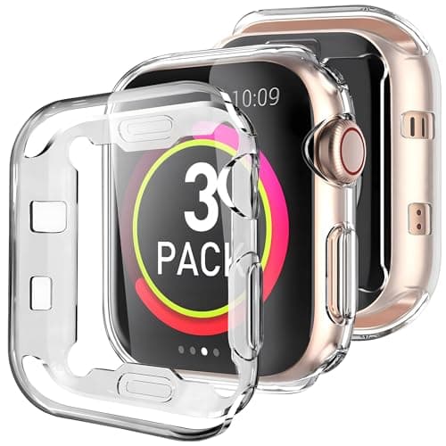 Image of Whioltl 3 Pack Case for Apple Watch Series 3 Series 2 38mm Screen Protector, HD Clear Cover Compatible with iWatch 3/2 Series, Transparent Soft TPU Overall Protective Anti-Scratch Bumper