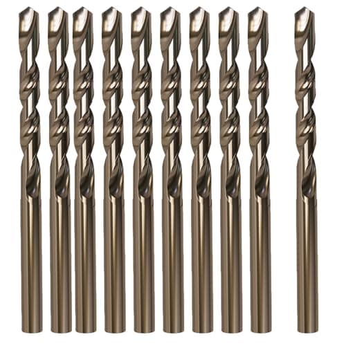 Image of Mimhooy 10Pcs Cobalt Jobber Drill Bit 5mm HSS Twist Drill Bit for Drilling Stainless Steel and Hard Metal
