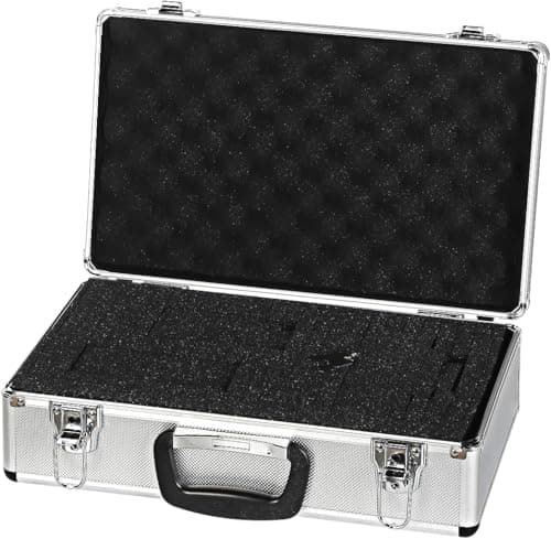 Image of BREEZENEST 400 x 240 x 125mm Large Hard Aluminium Flight Case Foam Camera Silver Photography Carry Storage Tool Box