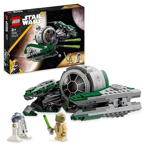 Image of LEGO Star Wars Yoda's Jedi Starfighter Building Toy for Kids, Boys & Girls, The Clone Wars Vehicle Set with Master Yoda Minifigure, Lightsaber and Droid R2-D2 Figure 75360