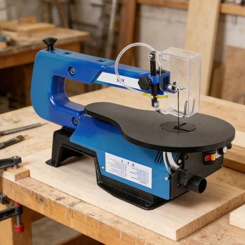 Image of Variable Speed Scroll Saw, Scroll Saw/Electric Fret Saw, Stepless Speed Control, with 45° Tiltable Metal Work Table for Bevel Cuts, 550-1650 SPM, DIY Crafts & Workshop Projects
