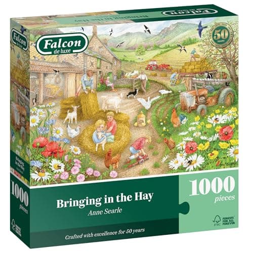 Image of Falcon Bringing in the Hay - 1000 Piece Jigsaw Puzzle for Adults - Beautifully Illustrated 1000Pc Adult Jigsaws - Puzzles for Home Activity, Rainy Days, Birthday Gift - Jumbo