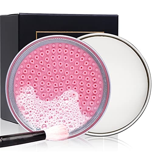 Image of DUcare Makeup Brush Clean Set: Solid Soap Cleanser & Silicone Pad- Easy to Clean Blenders Brushes Shampoo Removes Shadow Color Cosmetic Colors for Daily Use Travel Set (Coconut Oil)