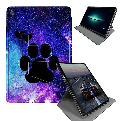 Image of Für Samsung Galaxy Tab A8 10.5 Zoll 2022 Modell (SM-X200/X205/X207), 360 Grad drehbarer klappbarer Ständer, Hundepfoten, Galaxy axy