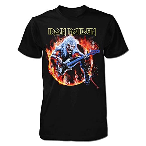 Image of Iron Maiden Fear Live Flames Official Tee T-Shirt Mens Unisex (Large) Black