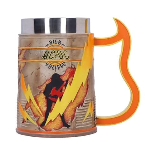 Image of Nemesis Now ACDC High Voltage Tankard - Officially Licensed Rock Memorabilia Gift for Men, AC/DC Collectors & Heavy Metal Fans, Stainless Steel Insert, Hand Painted Details, 15.5 cm