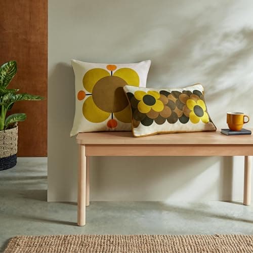 Image of Orla Kiely Cushion - Atomic Flower Primrose - 100% Cotton 45cm x 45cm