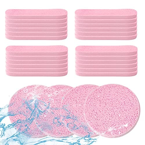 Image of 48 Pcs Facial Sponges, Compressed Face Cleansing Sponge Cellulose Face Sponge for Men Women Massage Makeup Removal(Multi-colored)