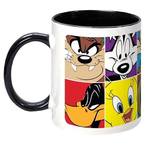 Image of Kapow Gifts Looney Tunes Mug. Character Collage Cartoon Retro Kitchen Novelty Gift Idea for him