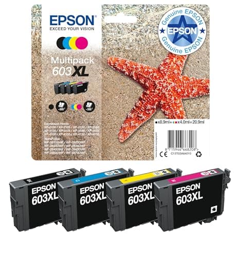 Image of Epson 603XL Starfish High Yield Genuine Multipack, 4-Colours Ink Cartridges