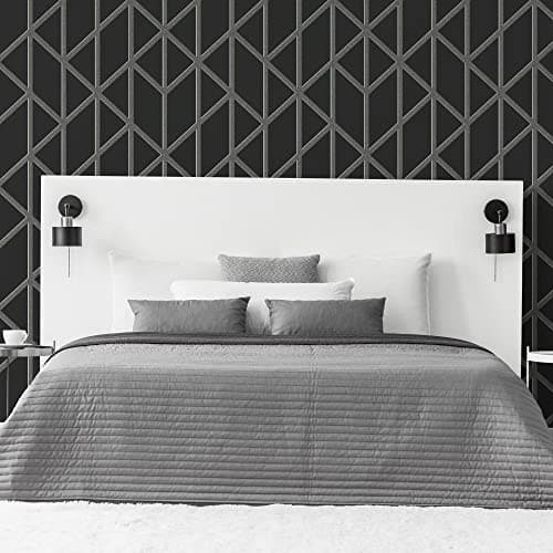 Image of Superfresco Panel Glitter Geo Charcoal Wallpaper | Grey Geometric | Eco-Friendly