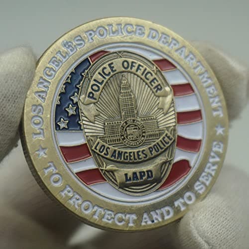 Image of LPOK 2PCS Los Angeles Police Department Souvenir Gold Plated Coin Collectible Gift Saint Micheal Pattern Commemorative Coin Challenge Coin-default,q